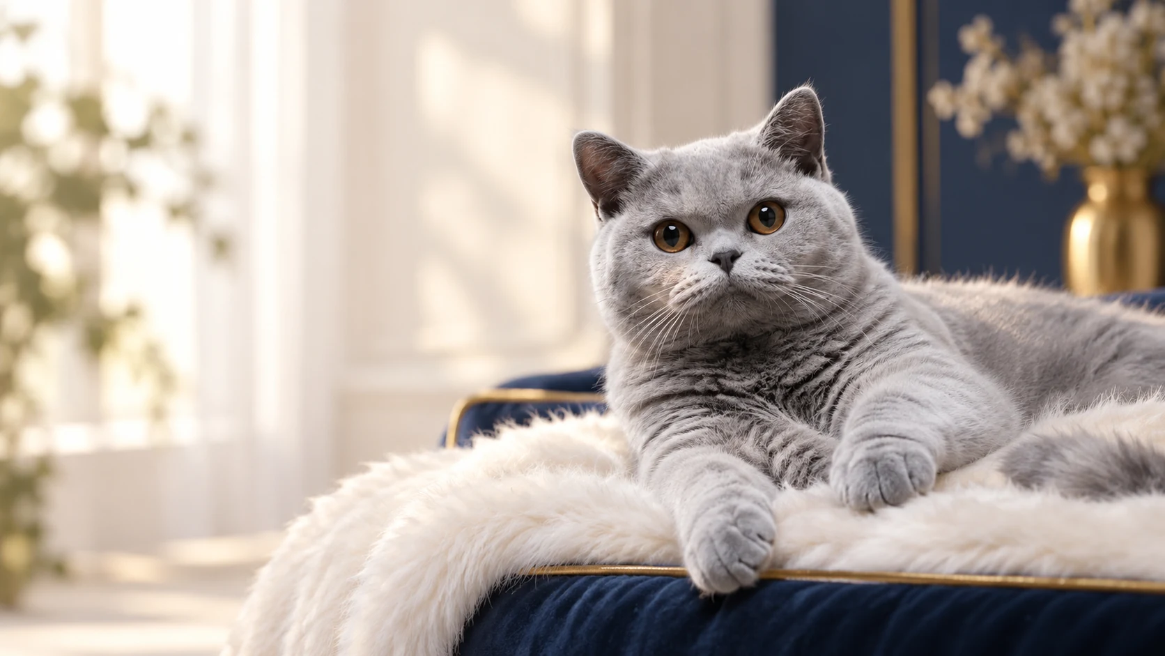 Dreamspire British Shorthair relaxing at home